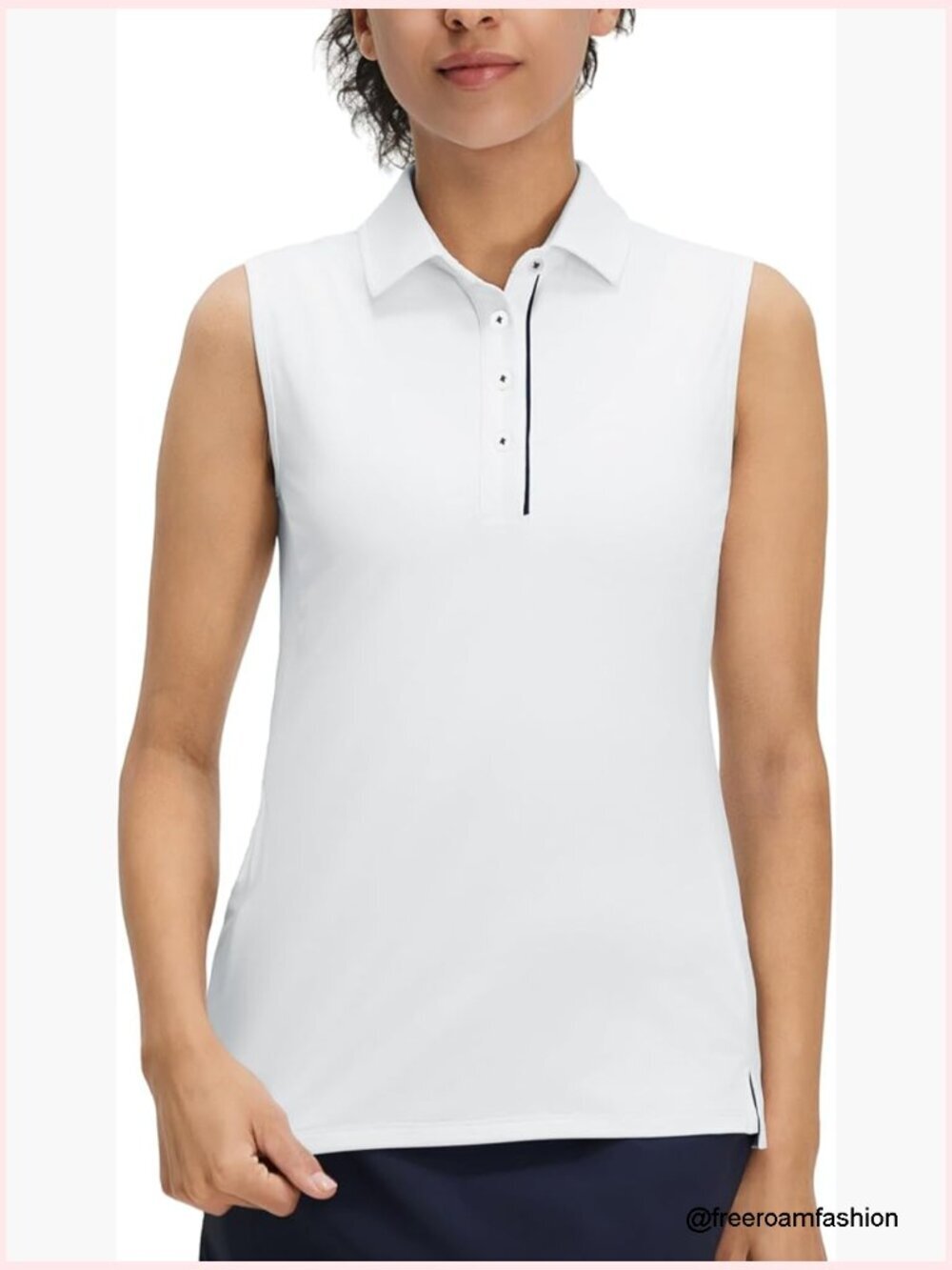 Sleeveless Polo Shirt with Collar UV Protection Quick Dry Golf Tennis